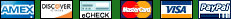  AMEX DISCOVER eCHECK MasterCard VISA PayPal 